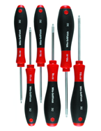 6 Piece - T6; T8; T10; T15; T20; T25mm - Torx SoftFinish® Cushion Grip Screwdriver Set - Apex Tool & Supply