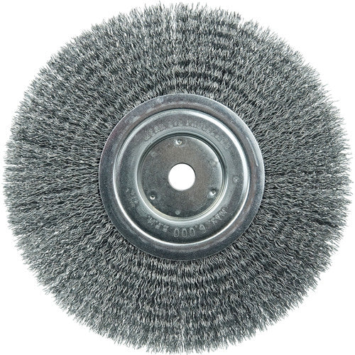 Vortec Pro 8″ Crimped Wire Wheel, .014″ Steel Fill, Narrow Face, 5/8″ Arbor Hole - Apex Tool & Supply