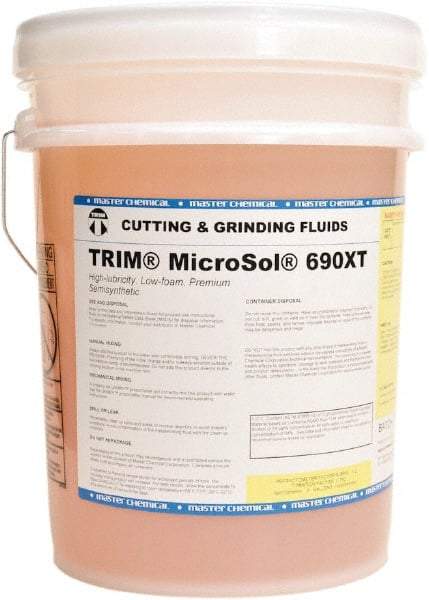 Master Fluid Solutions - Trim MicroSol 690XT, 5 Gal Pail Cutting & Grinding Fluid - Semisynthetic, For Machining - Apex Tool & Supply