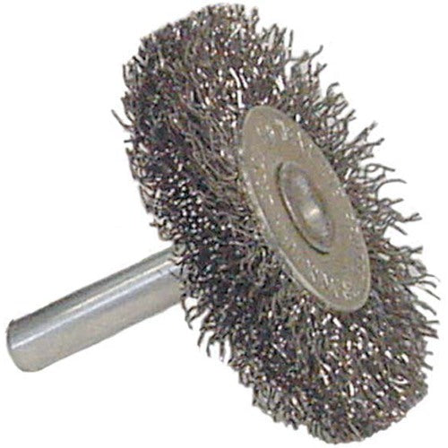 Vortec Pro 2″ Crimped Wire Wheel, .014″ Steel Fill, 1/4″ Stem - Apex Tool & Supply