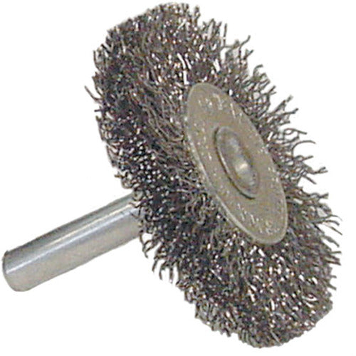 Vortec Pro 3″ Crimped Wire Wheel, Coarse Wire, 1/4″ Stem, Steel Wire - Apex Tool & Supply
