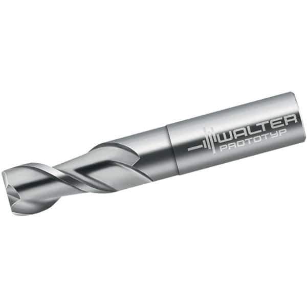 Walter-Prototyp - 2mm, 6mm LOC, 6mm Shank Diam, 57mm OAL, 2 Flute, Solid Carbide Square End Mill - Single End, Uncoated, Spiral Flute, 45° Helix, Centercutting, Right Hand Cut, Right Hand Flute - Apex Tool & Supply