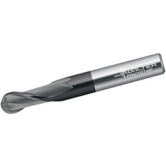 Walter-Prototyp - 3mm Diam, 7mm LOC, 2 Flute Solid Carbide Ball End Mill - Diamond Finish, Single End, 38mm OAL, 3mm Shank Diam, Spiral Flute - Apex Tool & Supply