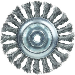 Vortec Pro 4″ Knot Wire Wheel, Standard Twist, .014″ Steel Fill, M10x1.50 Nut - Apex Tool & Supply