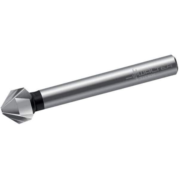 Walter-Titex - 6.3mm Head Diam, 5mm Shank Diam, 3 Flute 90° High Speed Steel Countersink - Bright Finish, 45mm OAL, Single End, Straight Shank, Right Hand Cut - Apex Tool & Supply