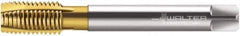 Walter-Prototyp - M8x1.00 Metric Fine, 3 Flute, TiN Finish, Cobalt Spiral Point Tap - Plug Chamfer, Right Hand Thread, 90mm OAL, 18mm Thread Length, 6mm Shank Diam, 6HX Class of Fit, Series M2126305 - Exact Industrial Supply