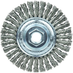 ‎Vortec Pro 4″ Knot Wire Wheel, Stringer Bead Twist, .020″ Steel Fill, 5/8″-11 UNC Nut - Apex Tool & Supply