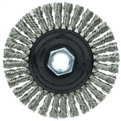 ‎Vortec Pro 4″ Knot Wire Wheel, Stringer Bead Twist, .020″ Stainless Steel Wire, 5/8″-11 UNC Nut - Apex Tool & Supply