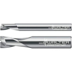 Walter-Prototyp - 3mm, 7mm LOC, 6mm Shank Diam, 57mm OAL, 1 Flute, Solid Carbide Square End Mill - Single End, Uncoated, Spiral Flute, 30° Helix, Centercutting, Right Hand Cut, Right Hand Flute - Apex Tool & Supply