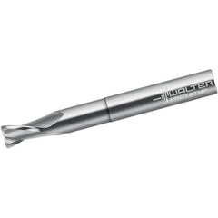 Walter-Prototyp - 4mm, 6mm LOC, 4mm Shank Diam, 50mm OAL, 2 Flute, Solid Carbide Square End Mill - Single End, Uncoated, Spiral Flute, 25° Helix, Centercutting, Right Hand Cut, Right Hand Flute - Apex Tool & Supply