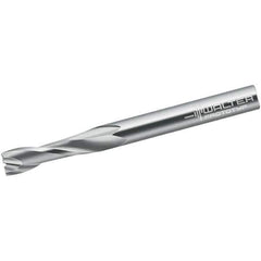 Walter-Prototyp - 5mm, 16mm LOC, 6mm Shank Diam, 57mm OAL, 2 Flute, Solid Carbide Square End Mill - Single End, Uncoated, Spiral Flute, 25° Helix, Centercutting, Right Hand Cut, Right Hand Flute - Apex Tool & Supply