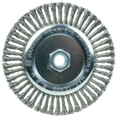 Vortec Pro 6″ Knot Wire Wheel, Stringer Bead Twist, .020″ Steel Fill, 5/8″-11 UNC Nut - Apex Tool & Supply