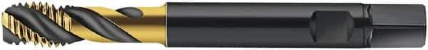 Walter-Prototyp - M16x2.00 Metric 4 Flute 6HX Modified Bottoming Spiral Flute Tap - Cobalt, TiN Finish, 110mm OAL, Right Hand Flute, Right Hand Thread, Series S2056305 - Apex Tool & Supply