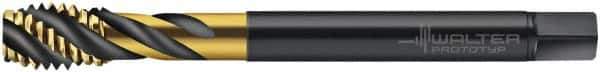 Walter-Prototyp - 5/8-11 UNC 4 Flute 2B Modified Bottoming Spiral Flute Tap - Cobalt, TiN Finish, 110.01mm OAL, Right Hand Flute, Right Hand Thread, Series AS2256005 - Apex Tool & Supply