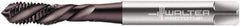 Walter-Prototyp - M6x1.00 Metric 3 Flute 6HX Modified Bottoming Spiral Flute Tap - Powdered Metal, Hardlube Finish, 80mm OAL, Left Hand Flute, Left Hand Thread, Series EP2051382 - Apex Tool & Supply