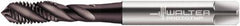 Walter-Prototyp - M2.5x0.45 Metric 3 Flute 6GX Modified Bottoming Spiral Flute Tap - Powdered Metal, Hardlube Finish, 50mm OAL, Right Hand Flute, Right Hand Thread, Series EP2053302 - Apex Tool & Supply