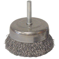 Vortec Pro 3″ Crimped Wire Cup Brush, .014″ Steel Fill, 1/4″ Stem - Apex Tool & Supply