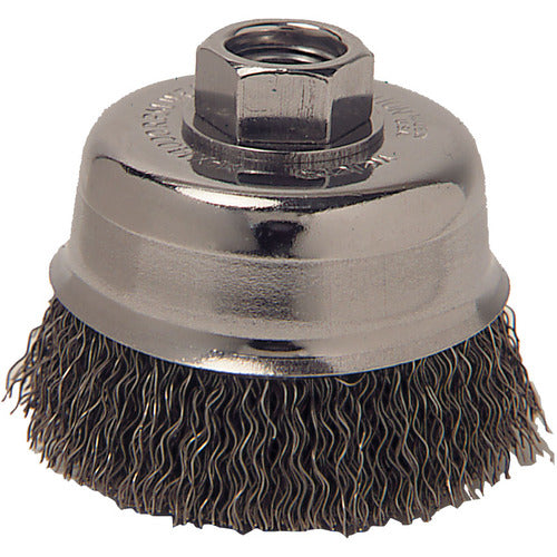 Vortec Pro 3″ Crimped Wire Cup Brush, .014″ Steel Fill, 5/8″-11 UNC Nut - Apex Tool & Supply