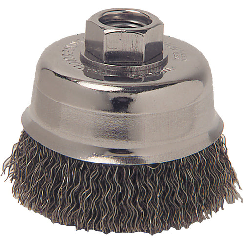 Vortec Pro 3″ Crimped Wire Cup Brush, .014″ Steel Fill, 1/2″-13 Arbor Hole - Apex Tool & Supply