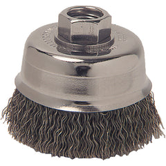 Vortec Pro 3″ Crimped Wire Cup Brush, .014″ Steel Fill, 1/2″-13 Arbor Hole - Apex Tool & Supply