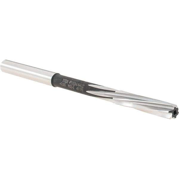 Walter-Titex - 6.02mm Cobalt 6 Flute Chucking Reamer - Spiral Flute, 6.3mm Straight Shank, 28mm Flute Length, 101mm OAL - Apex Tool & Supply