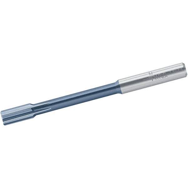 Walter-Titex - 9.98mm Solid Carbide 6 Flute Chucking Reamer - Straight Flute, 10mm Straight Shank, 20mm Flute Length, 120mm OAL - Apex Tool & Supply