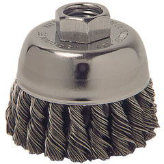Vortec Pro 3″ Knot Wire Cup Brush, .020″ Steel Fill, 5/8″-11 UNC Nut - Apex Tool & Supply