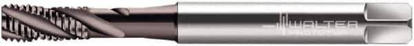 Walter-Prototyp - M6x1.00 Metric 3 Flute 6HX Bottoming Spiral Flute Tap - Cobalt, Hardlube Finish, 80mm OAL, Right Hand Flute, Right Hand Thread, Series 2051062 - Exact Industrial Supply