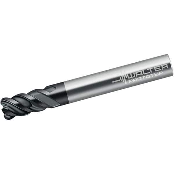 Walter-Prototyp - 12mm, 4 Flute, Single End, Solid Carbide, 1mm Corner Radius End Mill - 83mm OAL, 50° Helix, Right Hand Flute, 26mm LOC, Right Hand Cut - Apex Tool & Supply