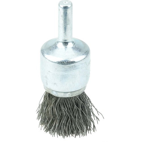 Vortec Pro 3/4″ Crimped Wire End Brush, .0104″ Steel Fill, 1/4″ Stem - Apex Tool & Supply