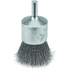 Vortec Pro 1″ Crimped Wire End Brush, .0104″ Steel Fill, 1/4″ Stem - Apex Tool & Supply