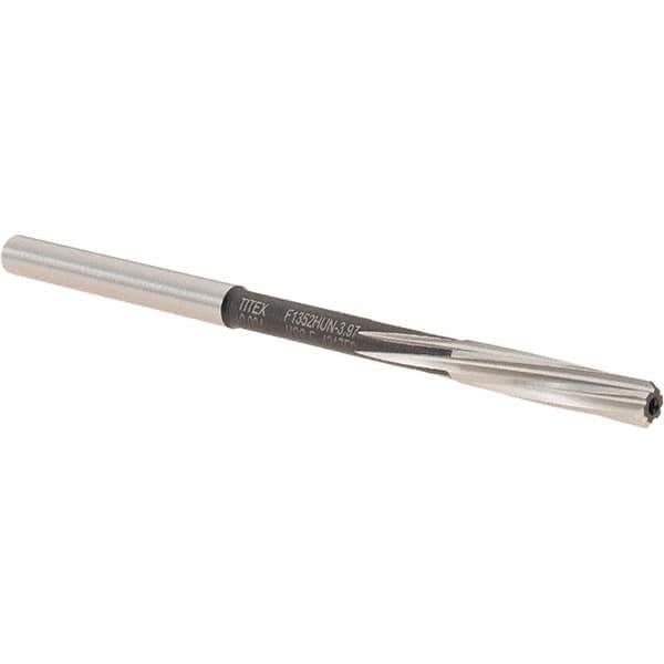 Walter-Titex - 3.97mm Cobalt 6 Flute Chucking Reamer - Spiral Flute, 4mm Straight Shank, 19mm Flute Length, 75mm OAL - Apex Tool & Supply