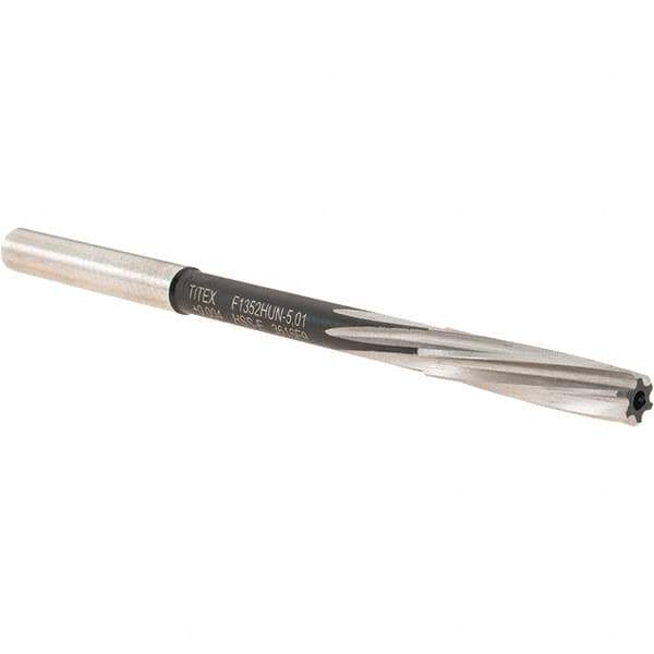 Walter-Titex - 5.01mm Cobalt 6 Flute Chucking Reamer - Spiral Flute, 5mm Straight Shank, 23mm Flute Length, 86mm OAL - Apex Tool & Supply