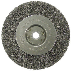 Vortec Pro 4″ Crimped Wire Wheel, .014″ Steel Fill, Narrow Face, 1/2″-3/8″ Arbor Hole - Apex Tool & Supply