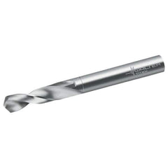 Walter-Titex - 7.9mm 118° Spiral Flute Solid Carbide Screw Machine Drill Bit - Bright Finish, Right Hand Cut, 37mm Flute Length, 79mm OAL, Form V+A Point, Straight Shank - Apex Tool & Supply