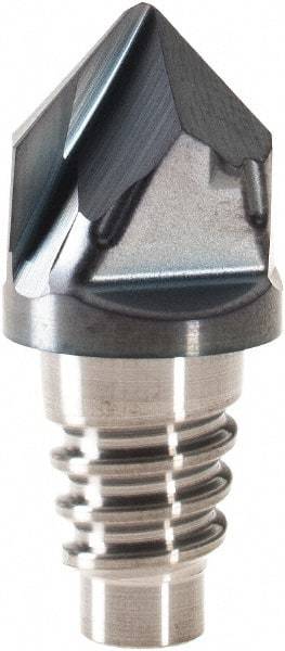 Walter-Prototyp - H1E Carbide Chamfer Milling Tip Insert - TiAlN Finish, 2 Flutes, 16mm Cutting Diam, 7.5mm Depth of Cut, 18.1mm Extension - Apex Tool & Supply