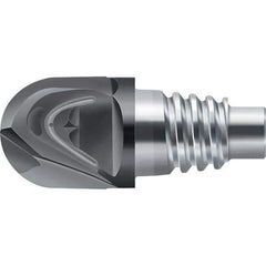 Walter-Prototyp - H1E Carbide Ball Nose Milling Tip Insert - TiAlN Finish, 2 Flutes, 12mm Cutting Diam, 10mm Depth of Cut, 14mm Extension, 0.2362" Cnr Rad - Apex Tool & Supply