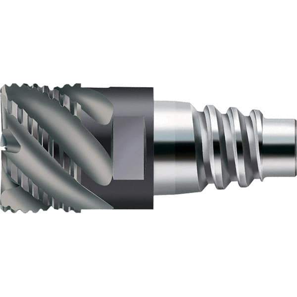 Walter-Prototyp - AH3E Carbide End Milling Tip Insert - TiAlN Finish, 6 Flutes, 15.88mm Cutting Diam, 8.51mm Depth of Cut, 18.69mm Extension, 1/64" Cnr Rad - Apex Tool & Supply