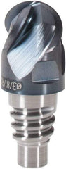 Walter-Prototyp - AH8E Carbide Ball Nose Milling Tip Insert - TiAlN Finish, 4 Flutes, 9.53mm Cutting Diam, 5.31mm Depth of Cut, 12.4mm Extension, 3/16" Cnr Rad - Apex Tool & Supply