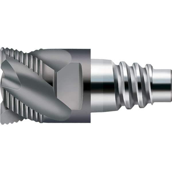 Walter-Prototyp - AH3E Carbide End Milling Tip Insert - TiAlN Finish, 4 Flutes, 9.53mm Cutting Diam, 5.31mm Depth of Cut, 12.4mm Extension, 1/64" Cnr Rad - Apex Tool & Supply