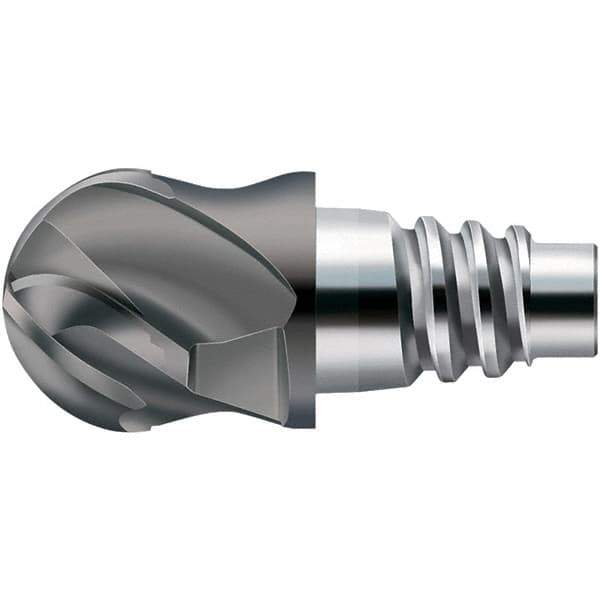 Walter-Prototyp - H8E Carbide Ball Nose Milling Tip Insert - TiAlN Finish, 4 Flutes, 20mm Cutting Diam, 11mm Depth of Cut, 21.3mm Extension, 0.3937" Cnr Rad - Apex Tool & Supply
