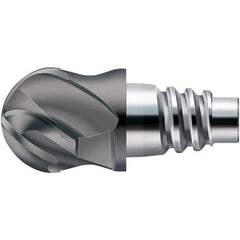 Walter-Prototyp - H8E Carbide Ball Nose Milling Tip Insert - TiAlN Finish, 4 Flutes, 16mm Cutting Diam, 8.5mm Depth of Cut, 18.7mm Extension, 0.315" Cnr Rad - Apex Tool & Supply