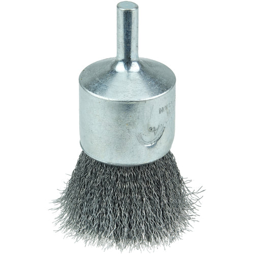 Vortec Pro 1″ Crimped Wire End Brush, .006″ Steel Fill, 1/4″ Stem - Apex Tool & Supply
