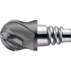 Walter-Prototyp - AH8E Carbide Ball Nose Milling Tip Insert - TiAlN Finish, 4 Flutes, 25.4mm Cutting Diam, 14mm Depth of Cut, 30.3mm Extension, 1/2" Cnr Rad - Apex Tool & Supply