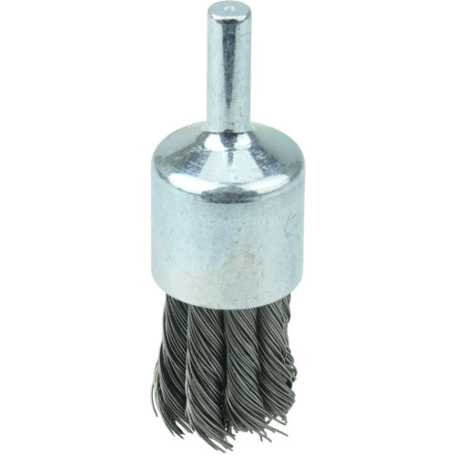 Vortec Pro 3/4″ Knot Wire End Brush, .014″ Steel Fill, 1/4″ Stem - Apex Tool & Supply
