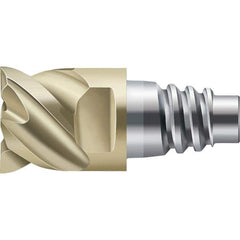 Walter-Prototyp - H4E Carbide End Milling Tip Insert - TiAlN/ZrN Finish, 4 Flutes, 16mm Cutting Diam, 7.5mm Depth of Cut, 18.7mm Extension - Apex Tool & Supply