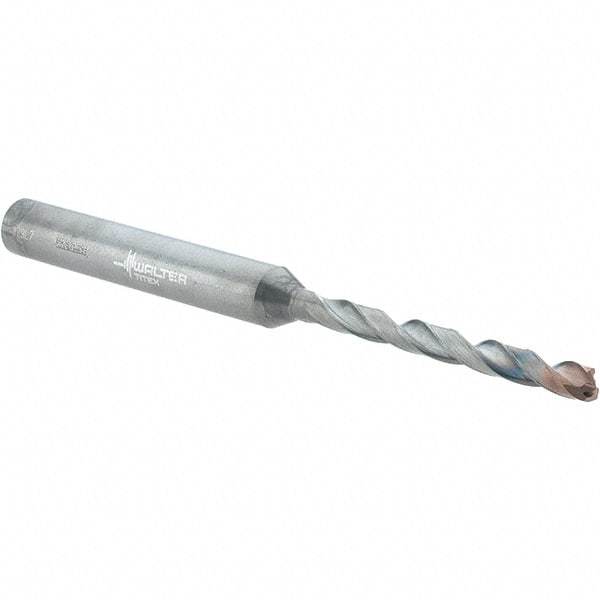 Walter-Titex - 3.2mm 140° Solid Carbide Jobber Drill - Double Coating Finish, Right Hand Cut, Spiral Flute, Straight Shank, 74mm OAL, X-treme D Point - Apex Tool & Supply