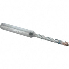 Walter-Titex - 3.2mm 140° Solid Carbide Jobber Drill - Double Coating Finish, Right Hand Cut, Spiral Flute, Straight Shank, 74mm OAL, X-treme D Point - Apex Tool & Supply
