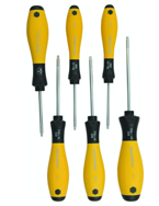 6 Piece - T6; T8; T9; T10; T15; T20 - Torx ESD Safe SoftFinish® Cushion Grip Screwdriver Set - Apex Tool & Supply