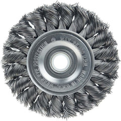Vortec Pro 3″ Knot Wire Wheel, Standard Twist, .014″ , 1/2″-3/8″ Arbor Hole, Steel Wire - Apex Tool & Supply